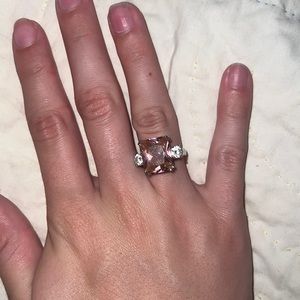 Diamond and Pink Jewel Ring